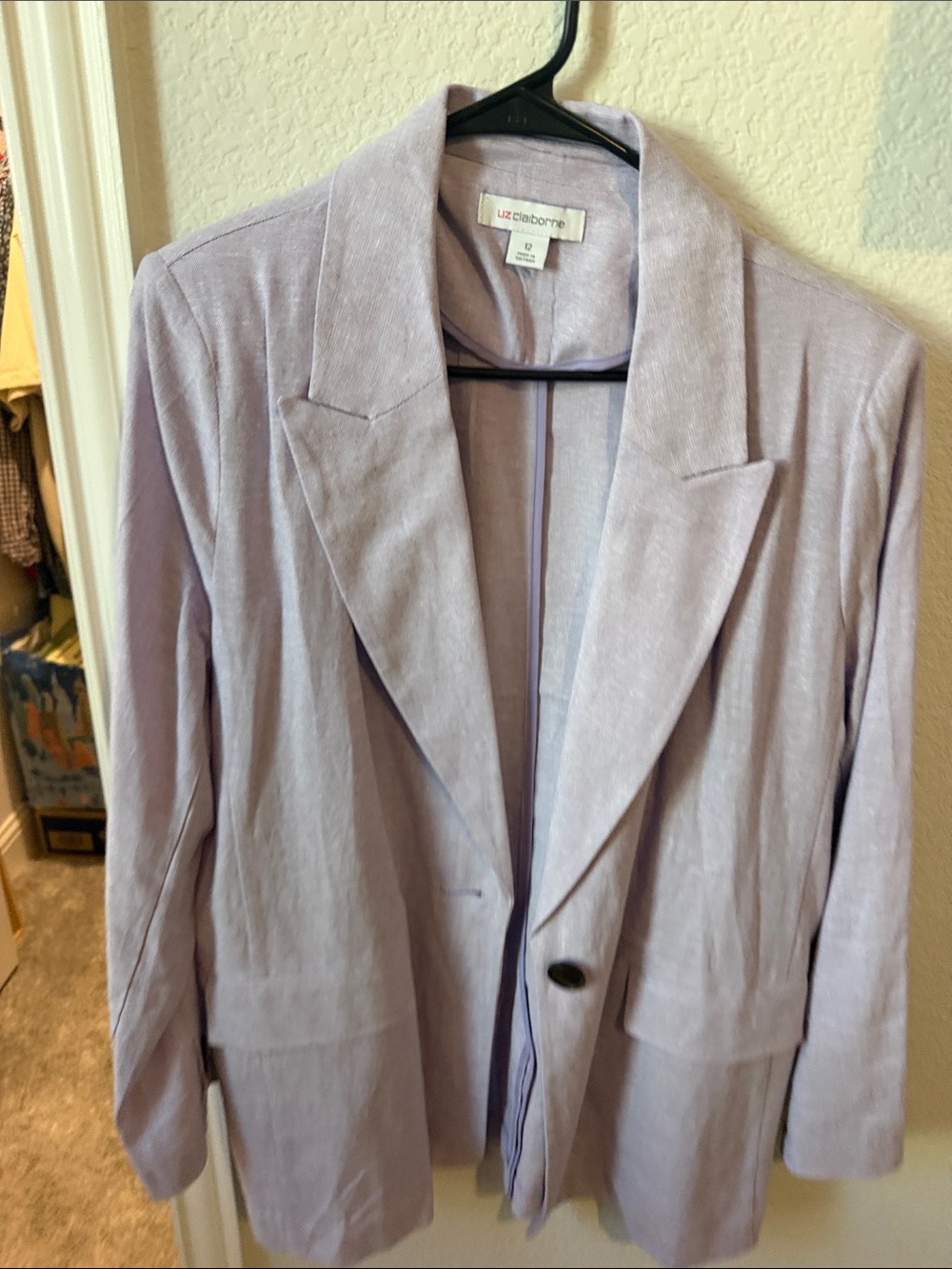 Liz Claiborne Light Lavender Linen Blazer